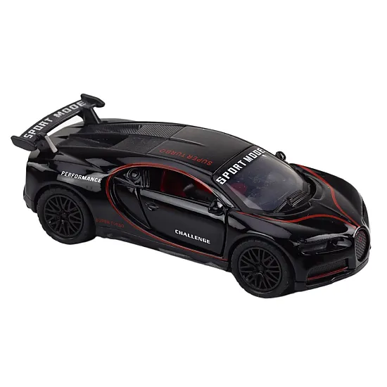 Sports Car Car 1:32 Action Figure Spoiler Metal Black Sounds Samochody-zabawki