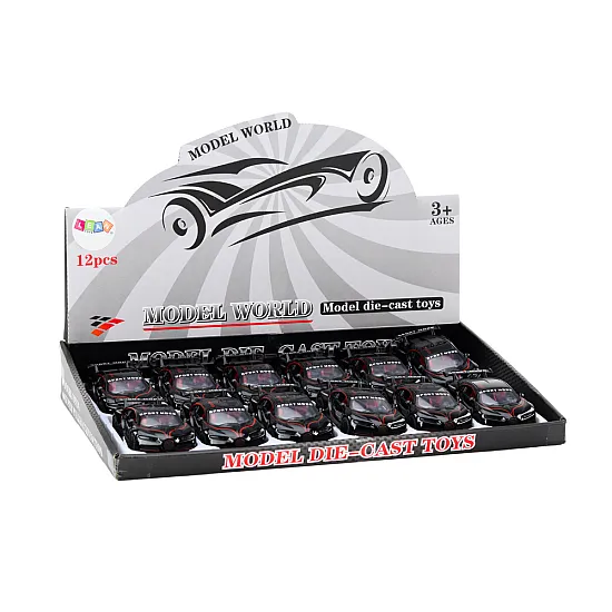 Sports Car Car 1:32 Action Figure Spoiler Metal Black Sounds Samochody-zabawki
