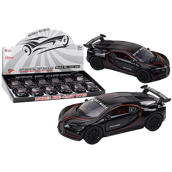Sports Car Car 1:32 Action Figure Spoiler Metal Black Sounds Samochody-zabawki