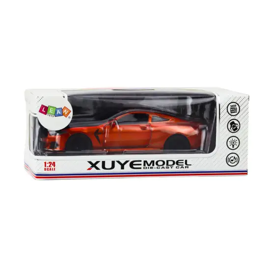 Sports Car Metal Friction Drive Openable Elements 1:24 Orange Žaisliniai automobiliai