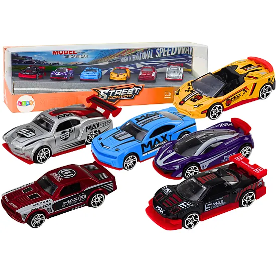 Spring Set 1:64 Sports Cars Metal Vehicles Mix 6 pcs. Toy cars