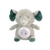 Teddy Bear Elephant Sleeping Melodies Light Star Projector Gray Pliušiniai žaislai