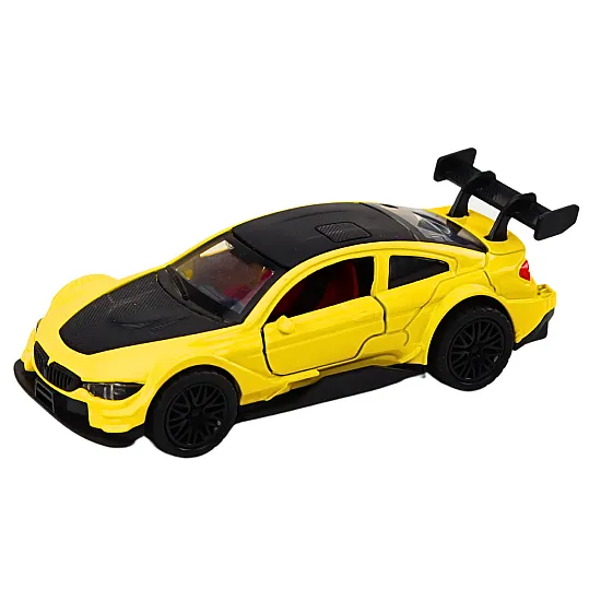 Toy Car Sports Car 1:32 Friction Drive Metal Yellow Žaisliniai automobiliai