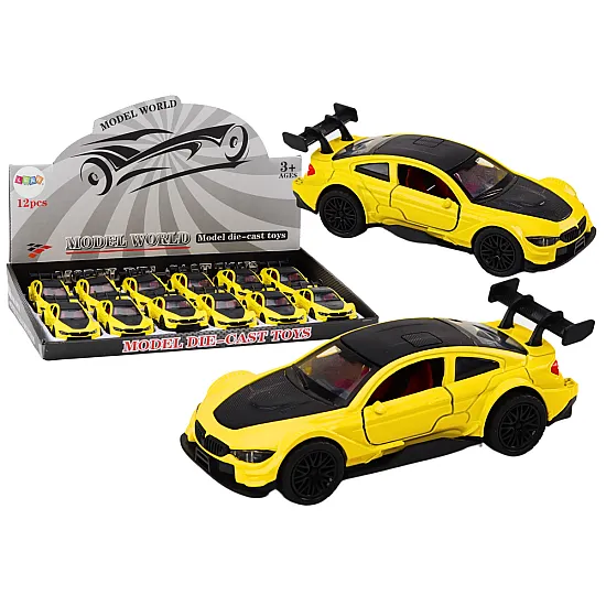 Toy Car Sports Car 1:32 Friction Drive Metal Yellow Žaisliniai automobiliai