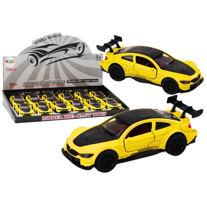 Toy Car Sports Car 1:32 Friction Drive Metal Yellow Žaisliniai automobiliai