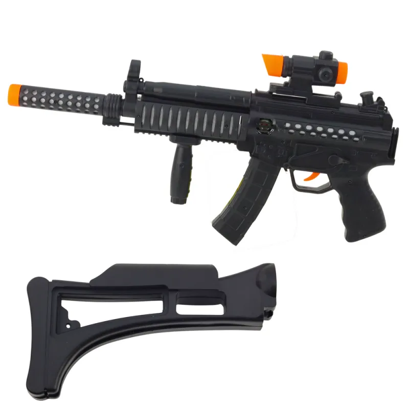 Black toy machine gun with light and sound effects Rifles