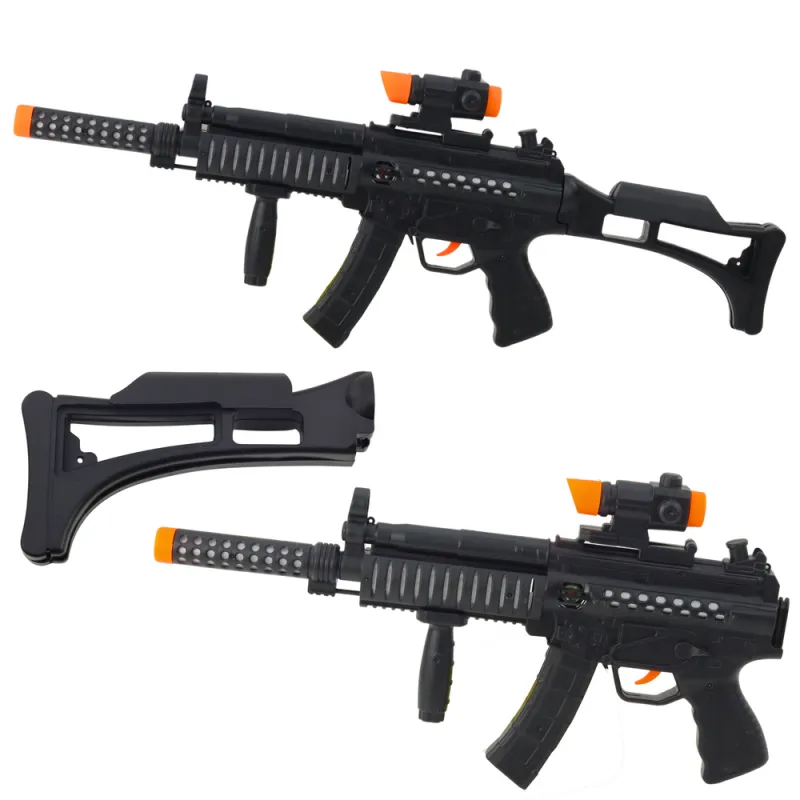 Black toy machine gun with light and sound effects Rifles