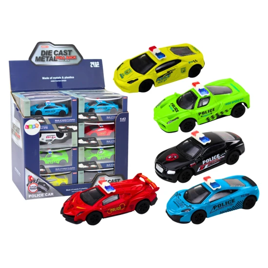 Toy car Police spring 1:43 Metal drive Rubber wheels Žaisliniai automobiliai