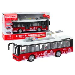 Trolejbus 1:16 Dźwięki świateł Pędzący biały i czerwony