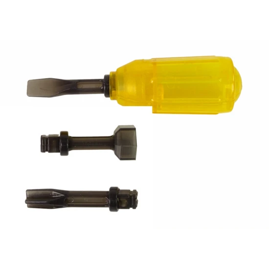 Geltonas sunkvežimis su įrankiais