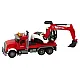 Truck With Excavator Tractor Excavator Sound Lights Žaisliniai automobiliai