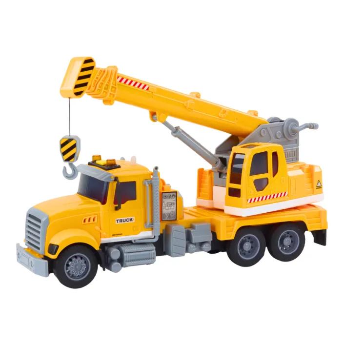 Truck Yellow Crane With Friction Drive Light and Sound Effects Žaisliniai automobiliai