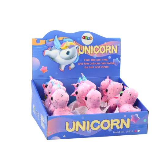 Unicorn Plush Pull-On Jumping Horse Pink Pliušiniai žaislai