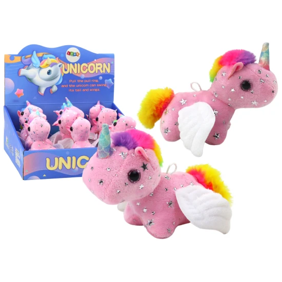 Unicorn Plush Pull-On Jumping Horse Pink Pliušiniai žaislai