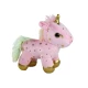 Unicorn Plush Sleeping Animal Lullaby Pink With Stars Set Pliušiniai žaislai