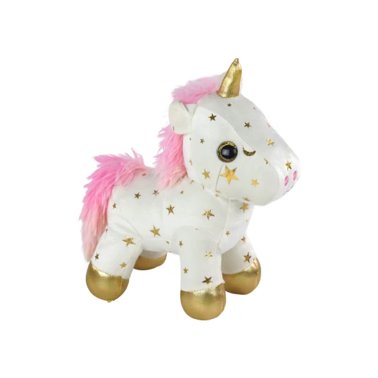 Unicorn Plush Sleeping Animal Lullaby White With Stars Set Pliušiniai žaislai