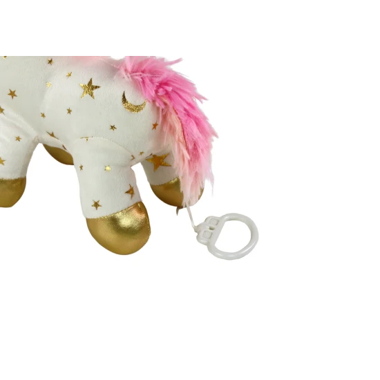 Unicorn Plush Sleeping Animal Lullaby White With Stars Set Pliušiniai žaislai