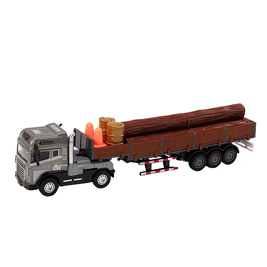 Wood Truck Truck Trailer 1:24 Wood Logs Sounds Lights Žaisliniai automobiliai
