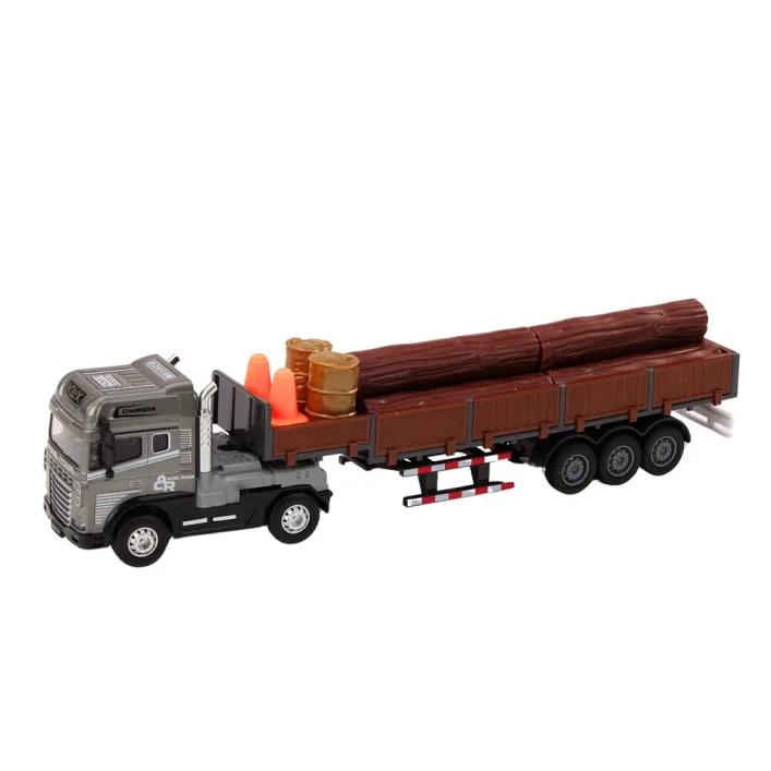 Wood Truck Truck Trailer 1:24 Wood Logs Sounds Lights Žaisliniai automobiliai