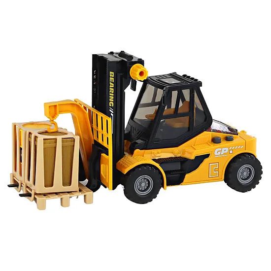 Yellow Forklift 1:16 Moving Forks Sounds Lights Samochody-zabawki