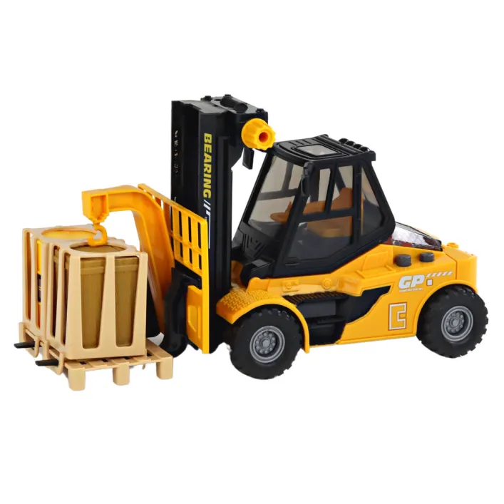 Yellow Forklift 1:16 Moving Forks Sounds Lights Žaisliniai automobiliai