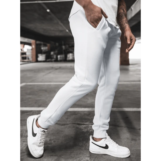 Vyriškos baltos laisvalaikio kelnės Sergo Laisvalaikio kelnės