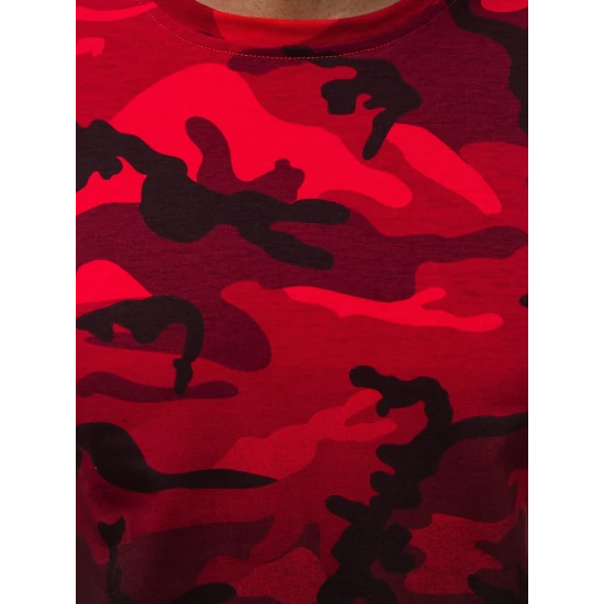 Raudoni kamufliažiniai marškinėliai Burak JS/S808