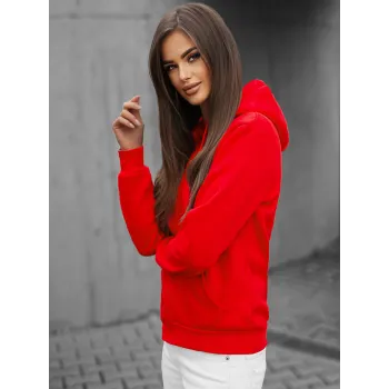 Женский свитшот с капюшоном красного цвета Look