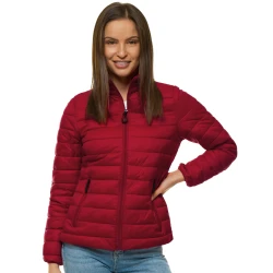 Bordo spalvos moteriška pavasarinė striukė Doli