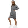 Womens dark gray hooded dress Margaret JS/YS10005/5