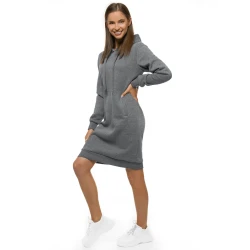 Moteriška tamsiai pilka suknelė su gobtuvu Margaret