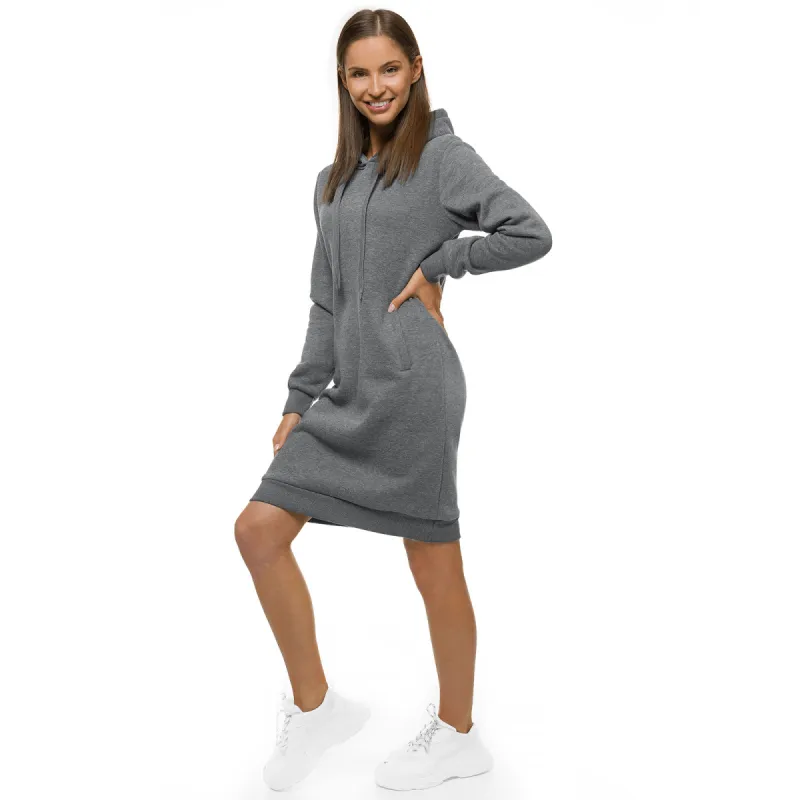 Womens dark gray hooded dress Margaret JS/YS10005/5