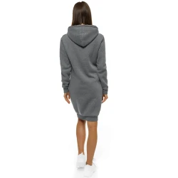 Moteriška tamsiai pilka suknelė su gobtuvu Margaret