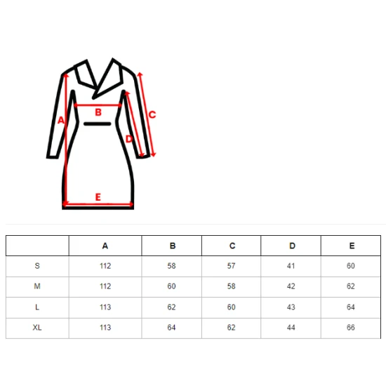 Ruda ilga striukė Suker JS/5M3177/84Z