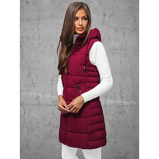 Moteriška bordo spalvos dygsniuota liemenė Dona JS/16M9096/06Z