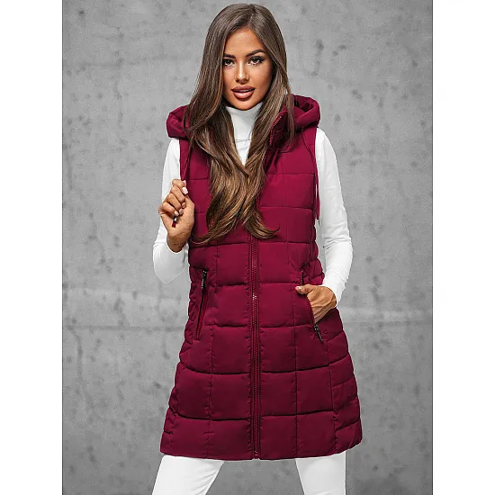 Moteriška bordo spalvos dygsniuota liemenė Dona JS/16M9096/06Z