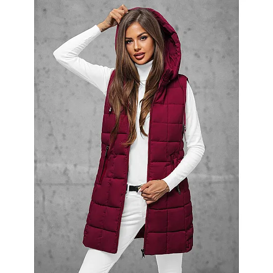 Moteriška bordo spalvos dygsniuota liemenė Dona JS/16M9096/06Z