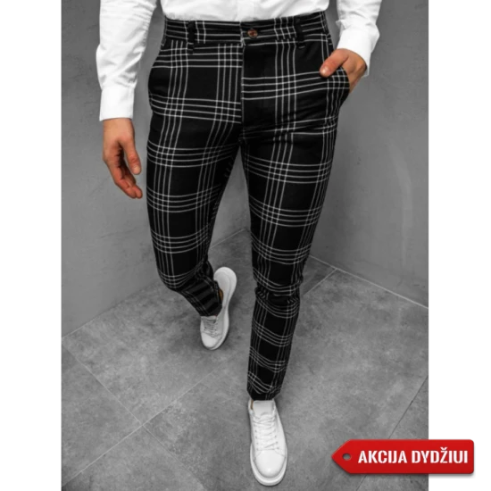 Vyriškos juodos spalvos kelnės Rolin DJ/5524