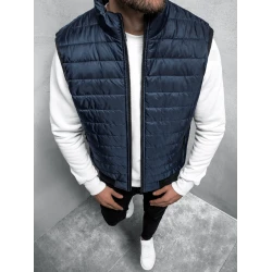 Dygsniuota vyriška tamsiai mėlyna liemenė Lider