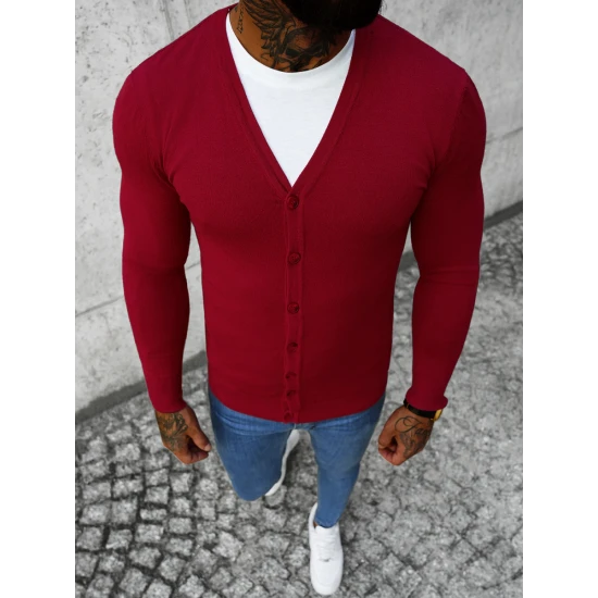 Bordo vyriškas susegamas sagoms megztinis Otom NB/MM6006/7