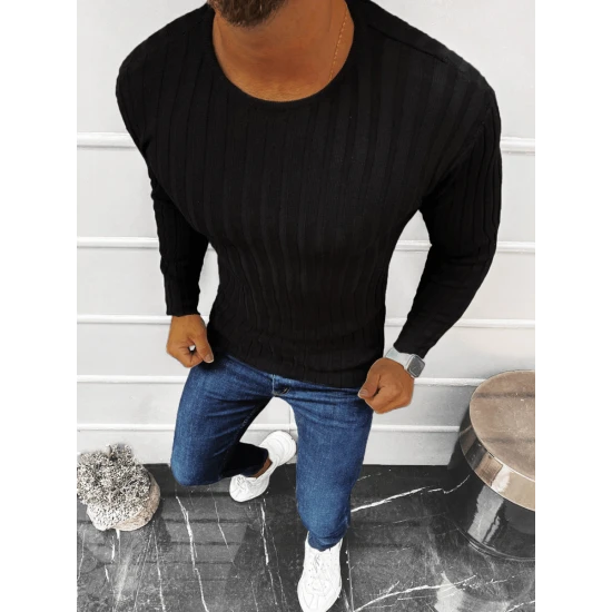 Juodas vyriškas megztinis Meger L/2701