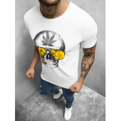 Vyriški baltos spalvos marškinėliai Skeleton