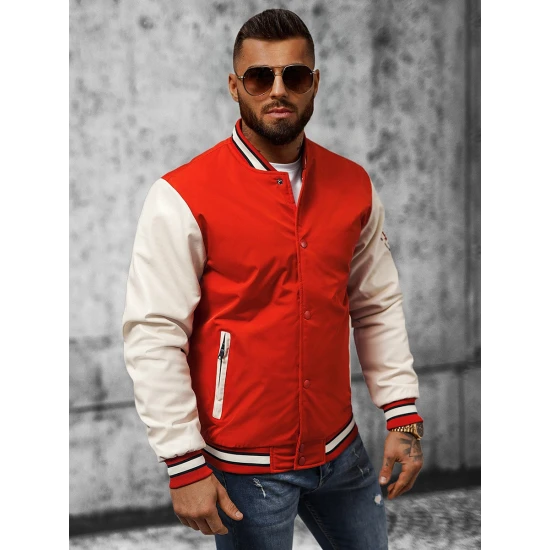 Raudona vyriška striukė Perot JS/84M3021/275