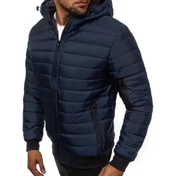 Vyriška pavasarinė - rudeninė striukė tamsiai mėlynos spalvos Nosal