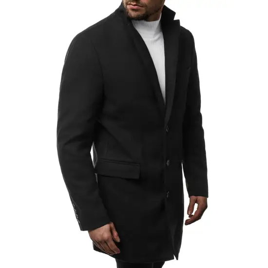 Elegantiškas juodas vyriškas paltas Sugal JB/1047Z