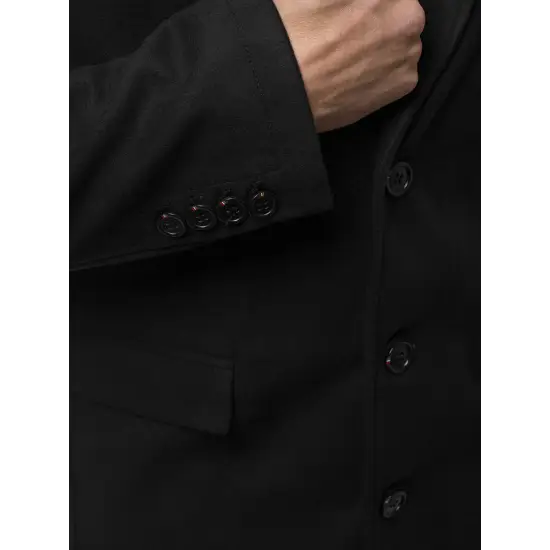 Elegantiškas juodas vyriškas paltas Sugal JB/1047Z