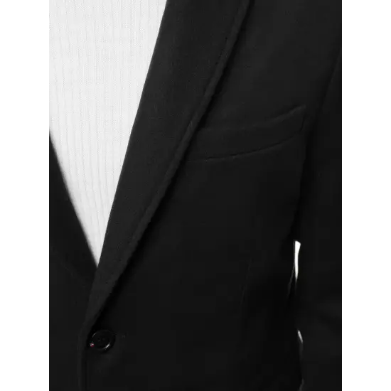 Elegantiškas juodas vyriškas paltas Sugal JB/1047Z