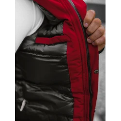 Bomber stiliaus žieminė bordo vyriška striukė Lemor