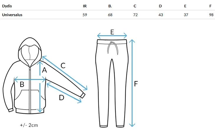 Size chart (cm)