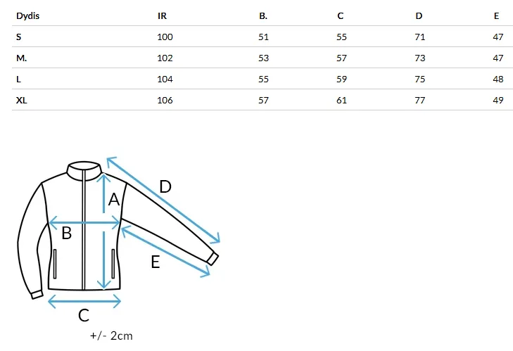 Size chart (cm)